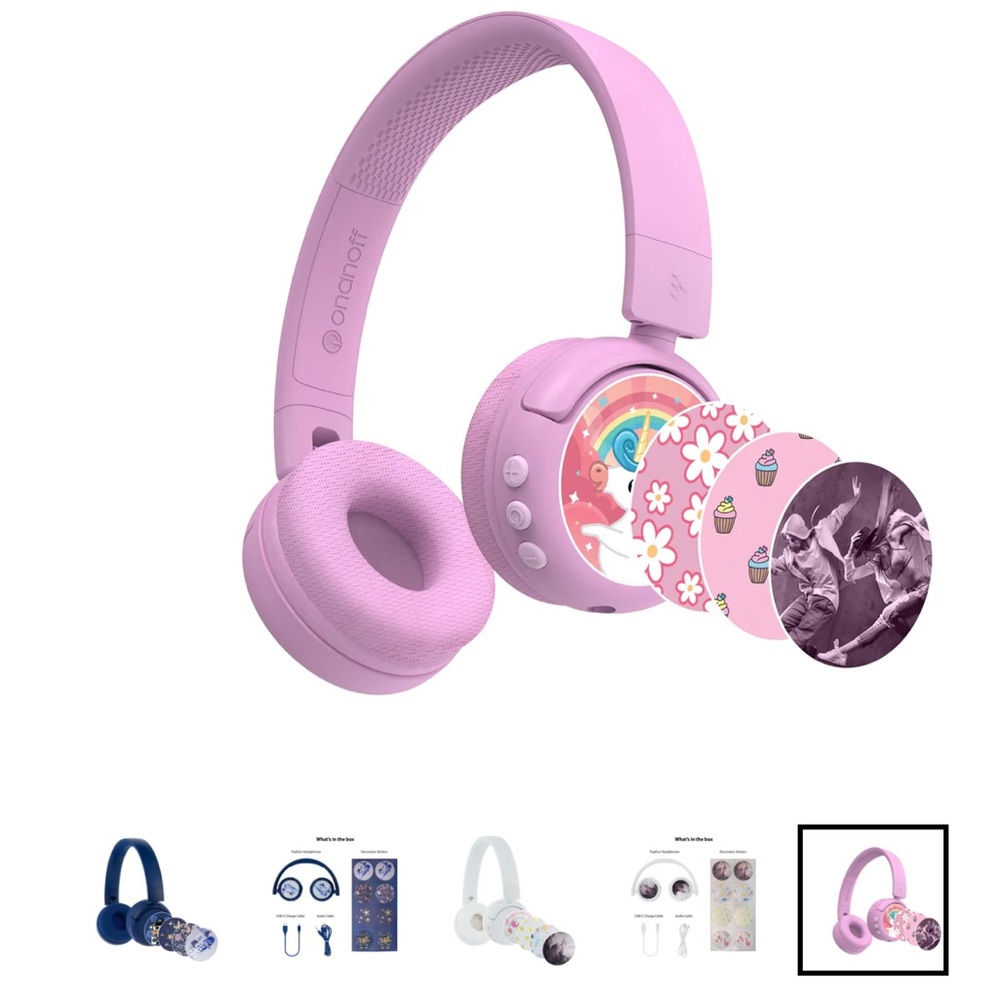 BuddyPhones Pink Wireless Headphones